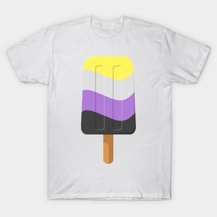 Cute Non-Binary Pride Flag Popsicle T-Shirt